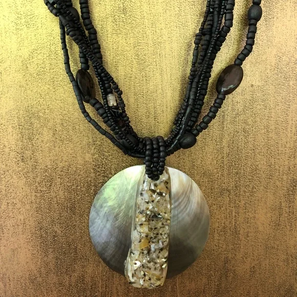 Two black necklaces - a Chico’s shell necklace plus another “just for fun” one! - Picture 11 of 13